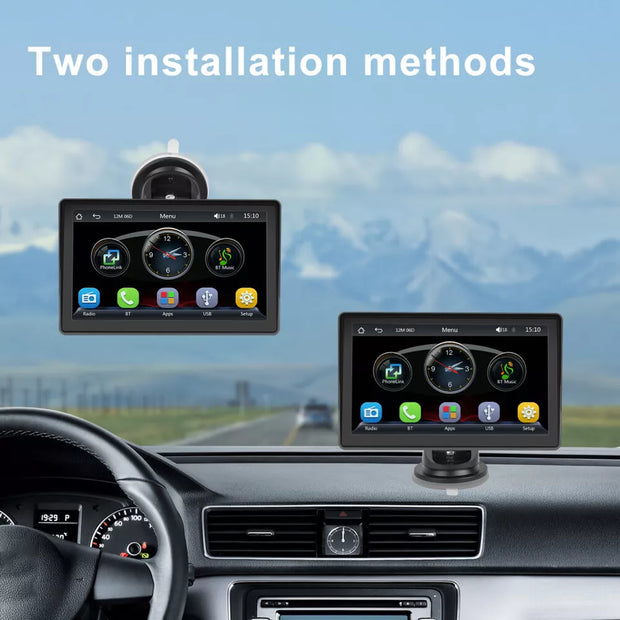 7- Inch Portable Wireless Carplay Radio,  Bluetooth,  Universal MP5 Player With Car Navigation
